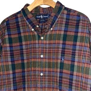 Ralph Lauren Vintage Men’s XXL Dark Plaid Blaire Long Sleeve Button Down Shirt